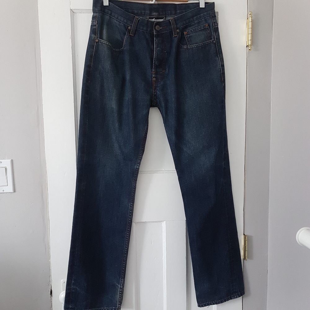 The Hundreds Men's Slim Fit Button-Fly Medium Wash Denim Jeans Pants Sz 34